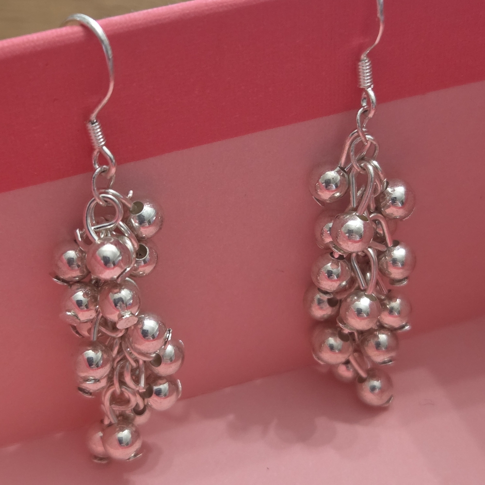 Elegant Silver Cluster Earrings